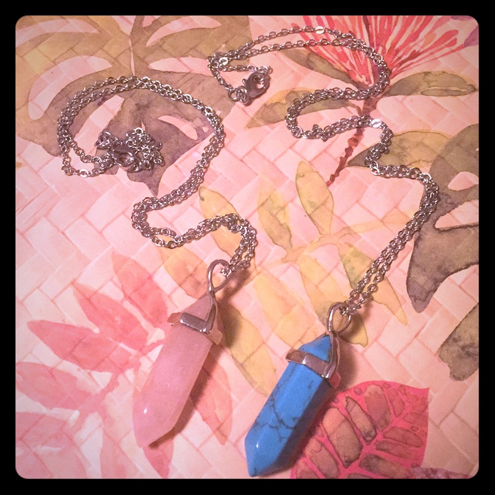 Dainty Necklaces with Stone Pendants